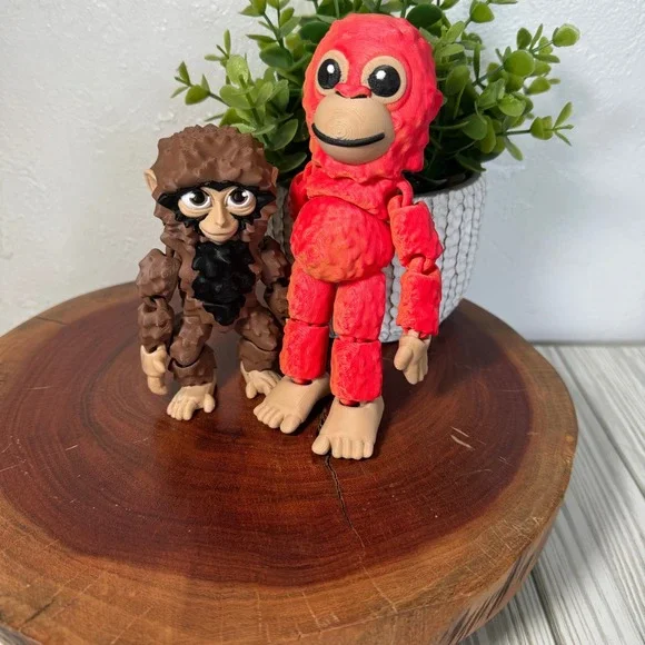 Punch The Monkey & His Orangutan Plush Fidget Toy 3D Printed - Picture 2 of 9